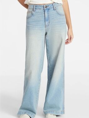 EUC No Boundaries Mid-Rise Baggy Wide Leg Jeans, 31" Inseam, Women's Sz 8